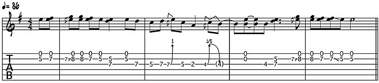 Silly, Uwe Hassbecker, "Mein Kapitän", Noten Powerchords